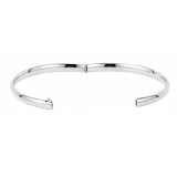 14K White 4.75 mm Hinged Bangle Bracelet photo 2