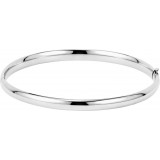 14K White 4.75 mm Hinged Bangle Bracelet photo