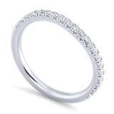 Gabriel & Co. 14k White Gold Contemporary Curved Wedding Band photo 3