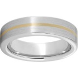 Serinium Pipe Cut Band with a 1mm 14K Yellow Gold Inlay and Satin Finish photo