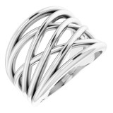 Platinum Criss-Cross Ring photo