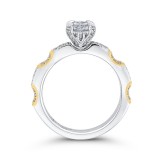 Shah Luxury 14K Two Tone Gold Round Diamond Engagement Ring (Semi-Mount) photo 4