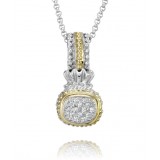 Vahan 14k Gold & Sterling Silver Diamond Pendant photo