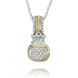 Vahan 14k Gold & Sterling Silver Diamond Pendant photo