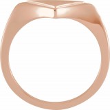 14K Rose 11.5x6 mm Geometric Signet Ring photo 2