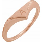 14K Rose 11.5x6 mm Geometric Signet Ring photo 3