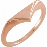 14K Rose 11.5x6 mm Geometric Signet Ring photo