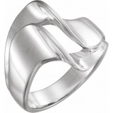 14K White 18 mm Freeform Remount Ring photo