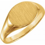 10K Yellow 12x9 mm Oval Signet Ring photo 4
