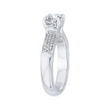 Shah Luxury Round Diamond Cathedral Style Engagement Ring In 14K White Gold (Semi-Mount) photo 3