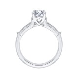 Shah Luxury Round Diamond Cathedral Style Engagement Ring In 14K White Gold (Semi-Mount) photo 4