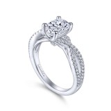 Gabriel & Co. 14k White Gold Contemporary Twisted Engagement Ring photo 3