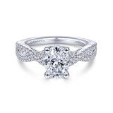 Gabriel & Co. 14k White Gold Contemporary Twisted Engagement Ring photo