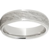 Modern Gold 6mm 10K White Gold Ring with Grooved Edges and Bark Finish photo