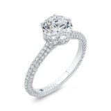 Shah Luxury 14K White Gold Diamond Engagement Ring (Semi-Mount) photo 2