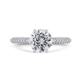 Shah Luxury 14K White Gold Diamond Engagement Ring (Semi-Mount) photo