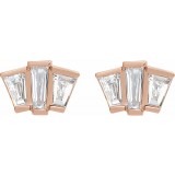 14K Rose 1/3 CTW Diamond Geometric Cluster Earrings photo 2