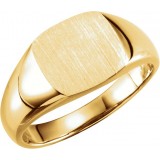 14K Yellow 9 mm Square Signet Ring photo