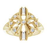 14K Yellow 1/4 CTW Diamond Vintage-Inspired Ring photo 3