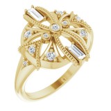 14K Yellow 1/4 CTW Diamond Vintage-Inspired Ring photo