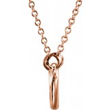 14K Rose Tiny Poshu00ae Double Heart 16-18 Necklace photo 2