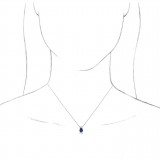 14K White Blue Sapphire & 1/5 CTW Diamond 16-18 Necklace photo 3