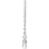 14K White 1/8 CTW Diamond French-Set Bar 16 Necklace photo 2