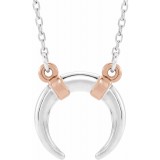 14K White/Rose Crescent 18 Necklace photo