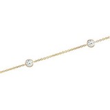 14K Yellow 4 mm Round Cubic Zirconia Station 18 Necklace photo 2