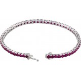 14K White Lab-Grown Ruby Line 7.25 Bracelet photo 2