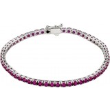 14K White Lab-Grown Ruby Line 7.25 Bracelet photo
