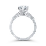 Shah Luxury Round Cut Diamond Engagement Ring In 14K White Gold (Semi-Mount) photo 4