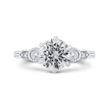 Shah Luxury Round Cut Diamond Engagement Ring In 14K White Gold (Semi-Mount) photo