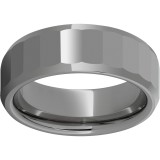 Rugged Tungsten  8mm Faceted Top Beveled Edge Polished Band photo