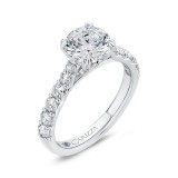 Shah Luxury Round Diamond Engagement Ring In 14K White Gold (Semi-Mount) photo 2