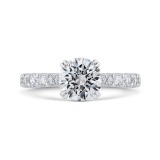 Shah Luxury Round Diamond Engagement Ring In 14K White Gold (Semi-Mount) photo