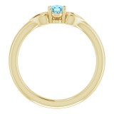 14K Yellow 5x3 mm Oval Aquamarine Youth Heart Ring photo 2