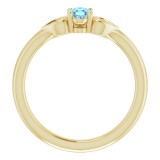 14K Yellow 5x3 mm Oval Aquamarine Youth Heart Ring photo 2