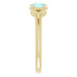 14K Yellow 5x3 mm Oval Aquamarine Youth Heart Ring photo 4