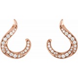 14K Rose 3/8 CTW Diamond Freeform Earrings photo 2
