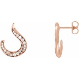 14K Rose 3/8 CTW Diamond Freeform Earrings photo