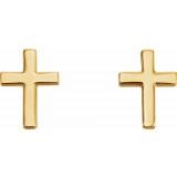 14K Yellow 7.5 mm Cross Earrings photo 2