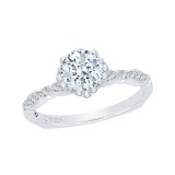 Shah Luxury 14K White Gold Round Diamond Engagement Ring (Semi-Mount) photo 2