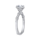 Shah Luxury 14K White Gold Round Diamond Engagement Ring (Semi-Mount) photo 3