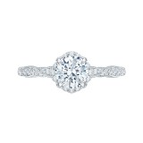 Shah Luxury 14K White Gold Round Diamond Engagement Ring (Semi-Mount) photo