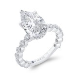 Shah Luxury 14K White Gold Pear Diamond Engagement Ring (Semi-Mount) photo 2