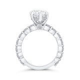 Shah Luxury 14K White Gold Pear Diamond Engagement Ring (Semi-Mount) photo 4