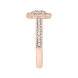 Shah Luxury Emerald Cut Diamond Halo Engagement Ring In 14K Rose Gold (Semi-Mount) photo 3