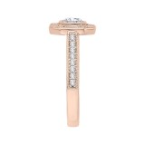 Shah Luxury Emerald Cut Diamond Halo Engagement Ring In 14K Rose Gold (Semi-Mount) photo 3