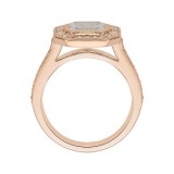 Shah Luxury Emerald Cut Diamond Halo Engagement Ring In 14K Rose Gold (Semi-Mount) photo 4